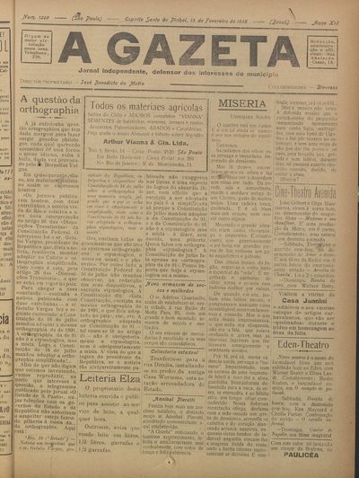 Capa de um dos jornais.