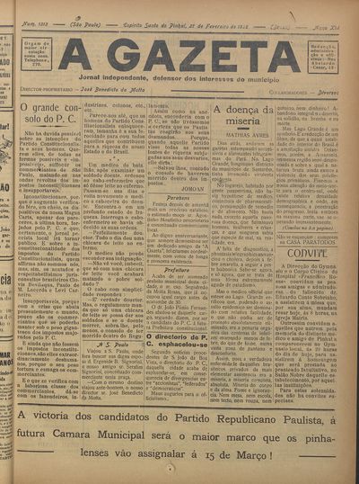 Capa de um dos jornais.
