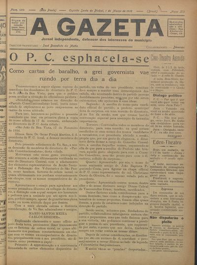 Capa de um dos jornais.