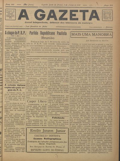 Capa de um dos jornais.