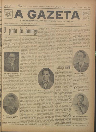 Capa de um dos jornais.