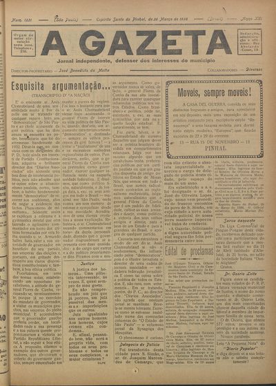 Capa de um dos jornais.