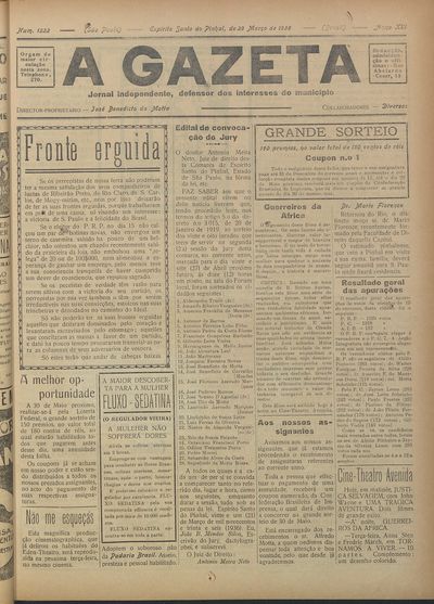 Capa de um dos jornais.
