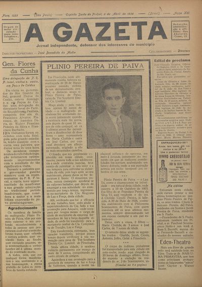 Capa de um dos jornais.