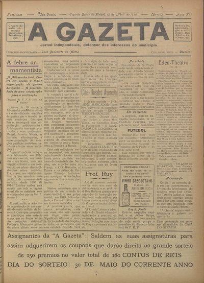 Capa de um dos jornais.