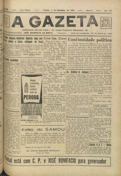 Capa de um dos jornais.