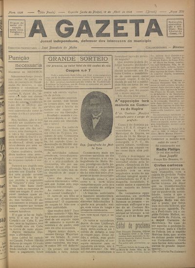 Capa de um dos jornais.