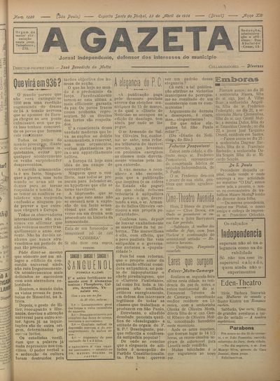 Capa de um dos jornais.