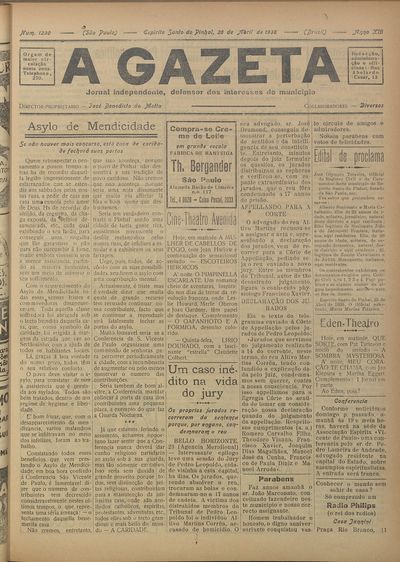 Capa de um dos jornais.
