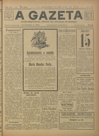 Capa de um dos jornais.