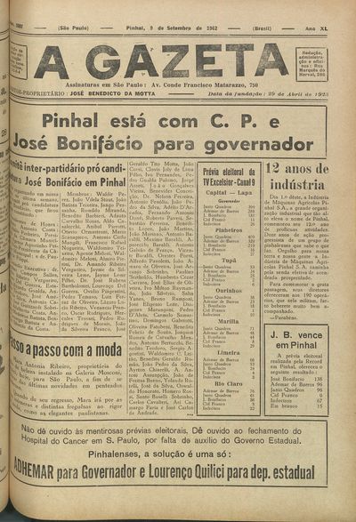 Capa de um dos jornais.