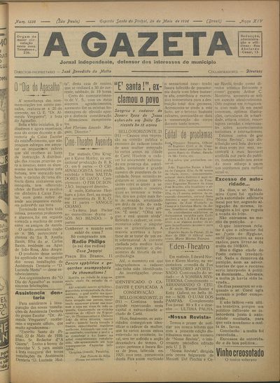 Capa de um dos jornais.