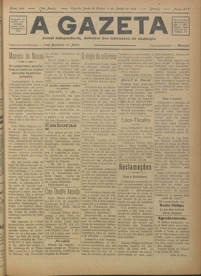 Capa de um dos jornais.