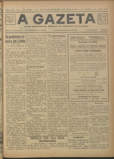 Capa de um dos jornais.