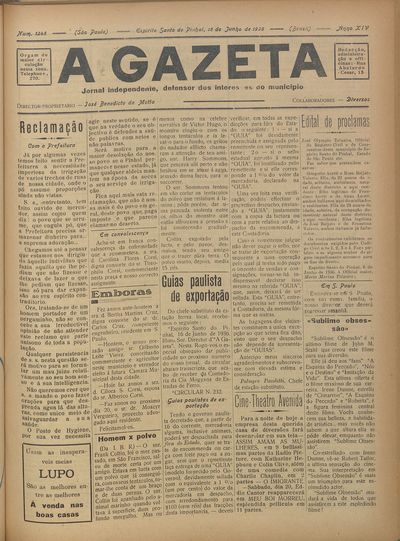 Capa de um dos jornais.