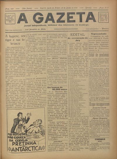 Capa de um dos jornais.