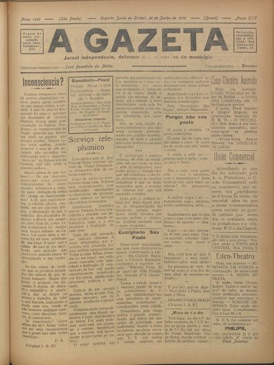 Capa de um dos jornais.