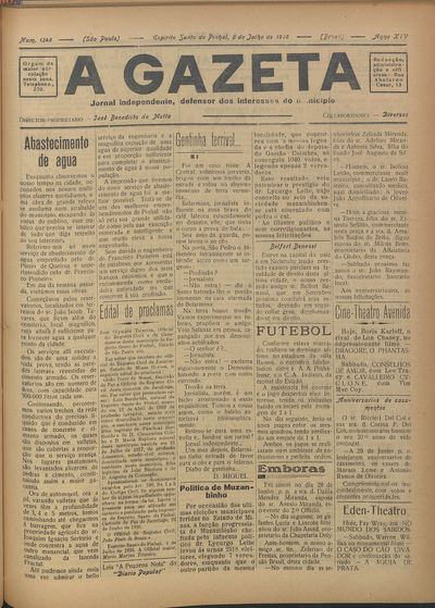 Capa de um dos jornais.