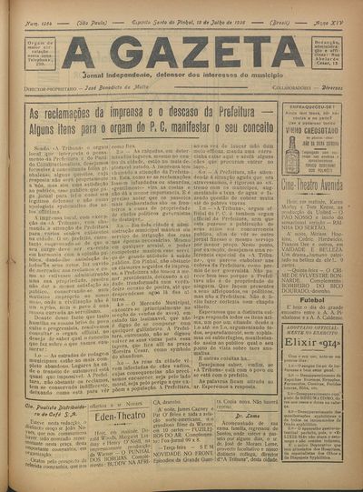 Capa de um dos jornais.