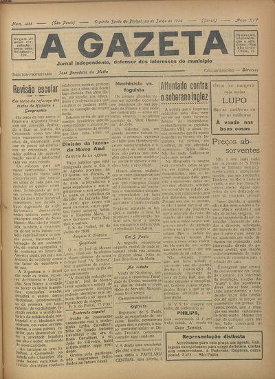 Capa de um dos jornais.