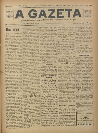 Capa de um dos jornais.