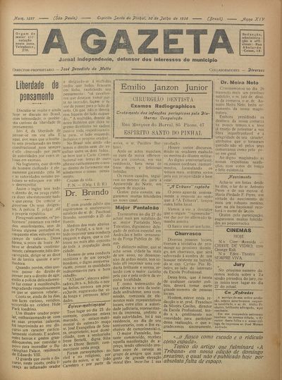 Capa de um dos jornais.