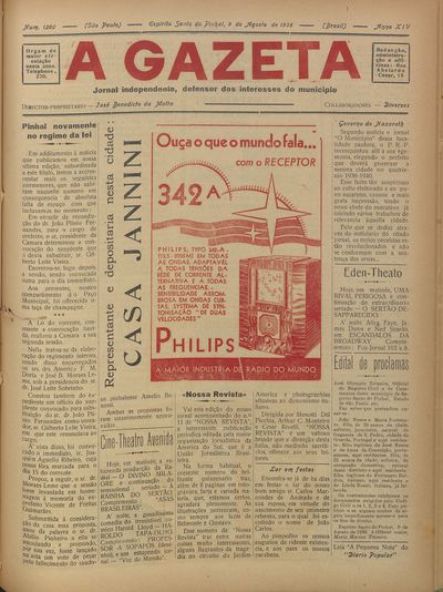 Capa de um dos jornais.