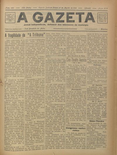 Capa de um dos jornais.
