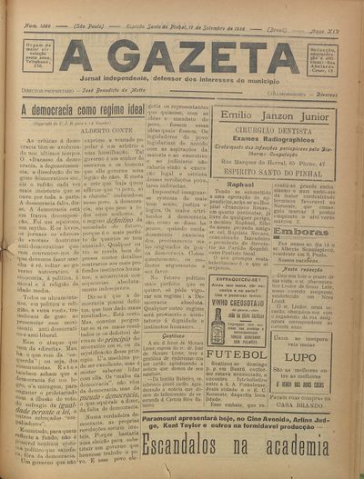 Capa de um dos jornais.