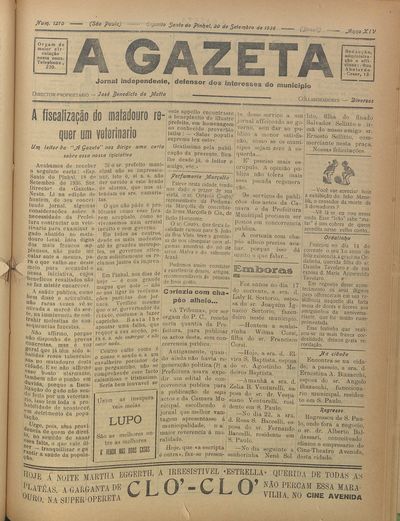 Capa de um dos jornais.