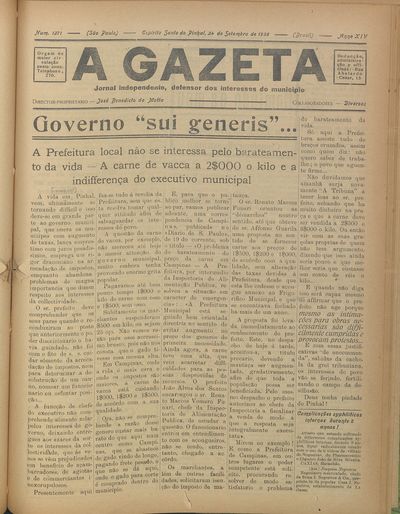 Capa de um dos jornais.