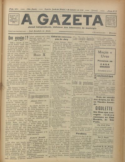 Capa de um dos jornais.