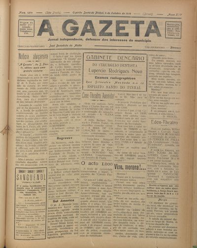 Capa de um dos jornais.