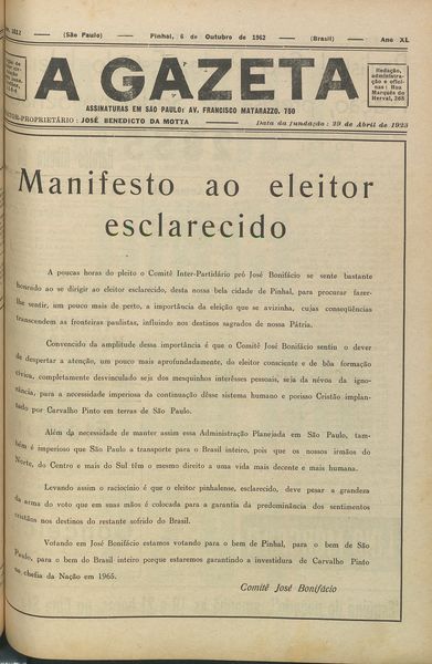 Capa de um dos jornais.