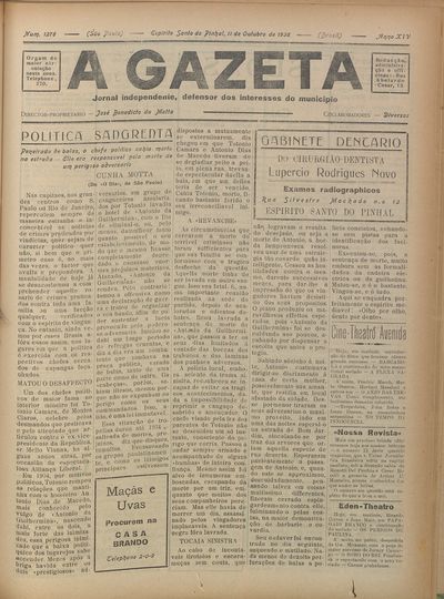 Capa de um dos jornais.