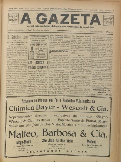 Capa de um dos jornais.