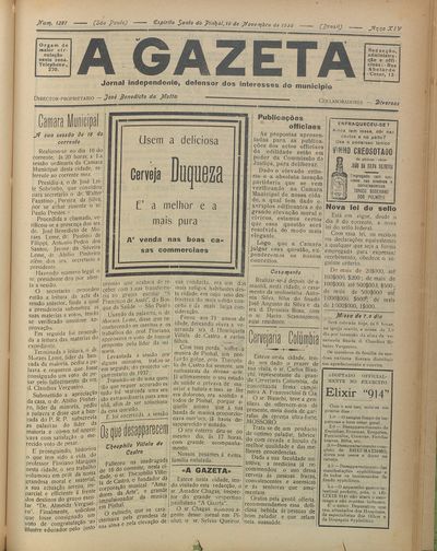 Capa de um dos jornais.