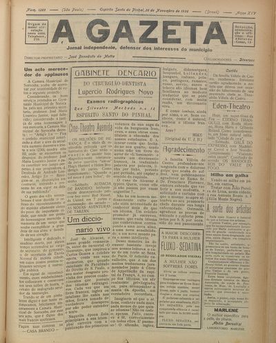 Capa de um dos jornais.