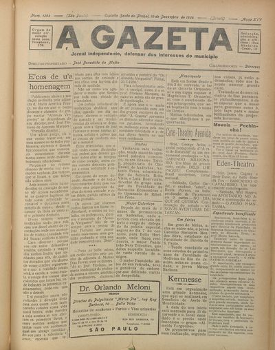 Capa de um dos jornais.