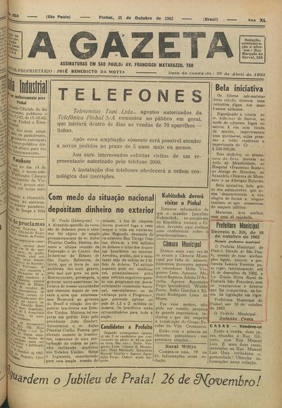 Capa de um dos jornais.