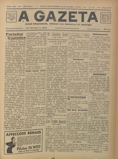 Capa de um dos jornais.