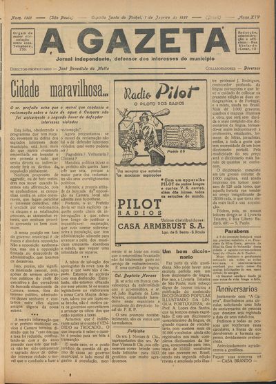 Capa de um dos jornais.