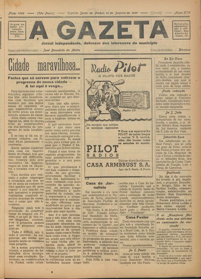 Capa de um dos jornais.