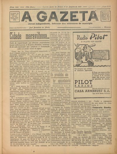 Capa de um dos jornais.