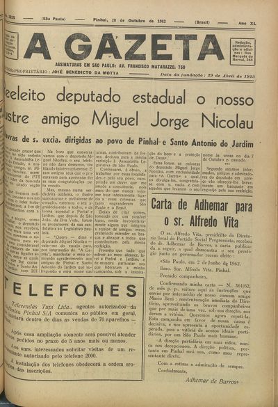 Capa de um dos jornais.