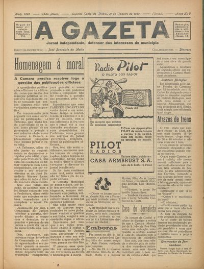 Capa de um dos jornais.