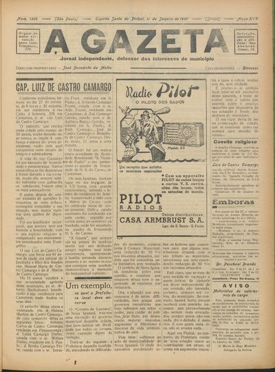 Capa de um dos jornais.