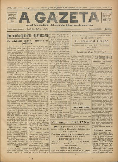 Capa de um dos jornais.