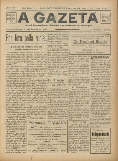 Capa de um dos jornais.