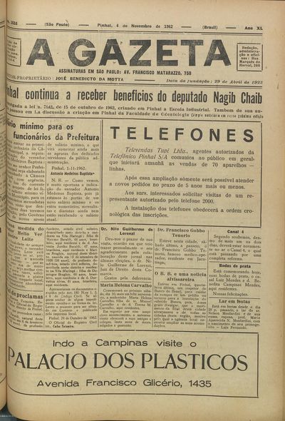 Capa de um dos jornais.